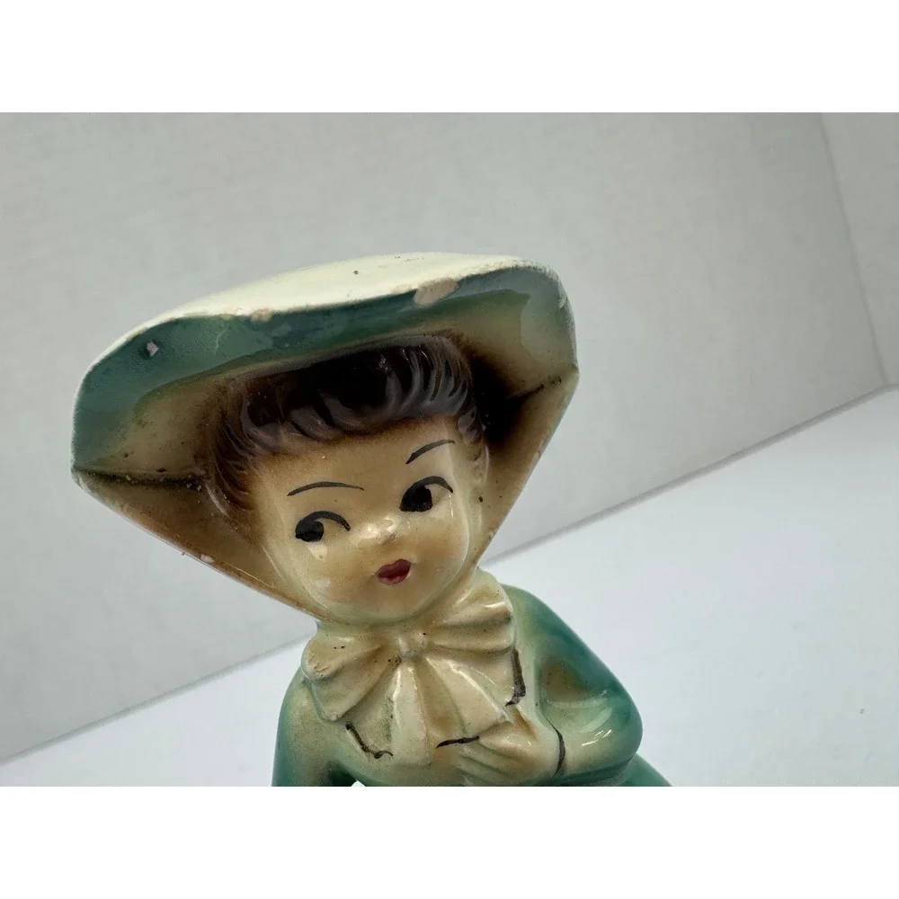 Vintage Rare Scarlet O'Hara Gone with the Wind Figurine Green Victorian Dress